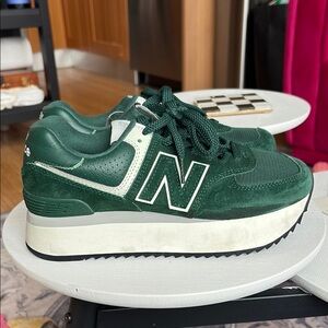 New Balance Green Platform Sneakers